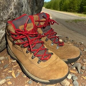 Columbia Brown Hiking Boots with Red Accents